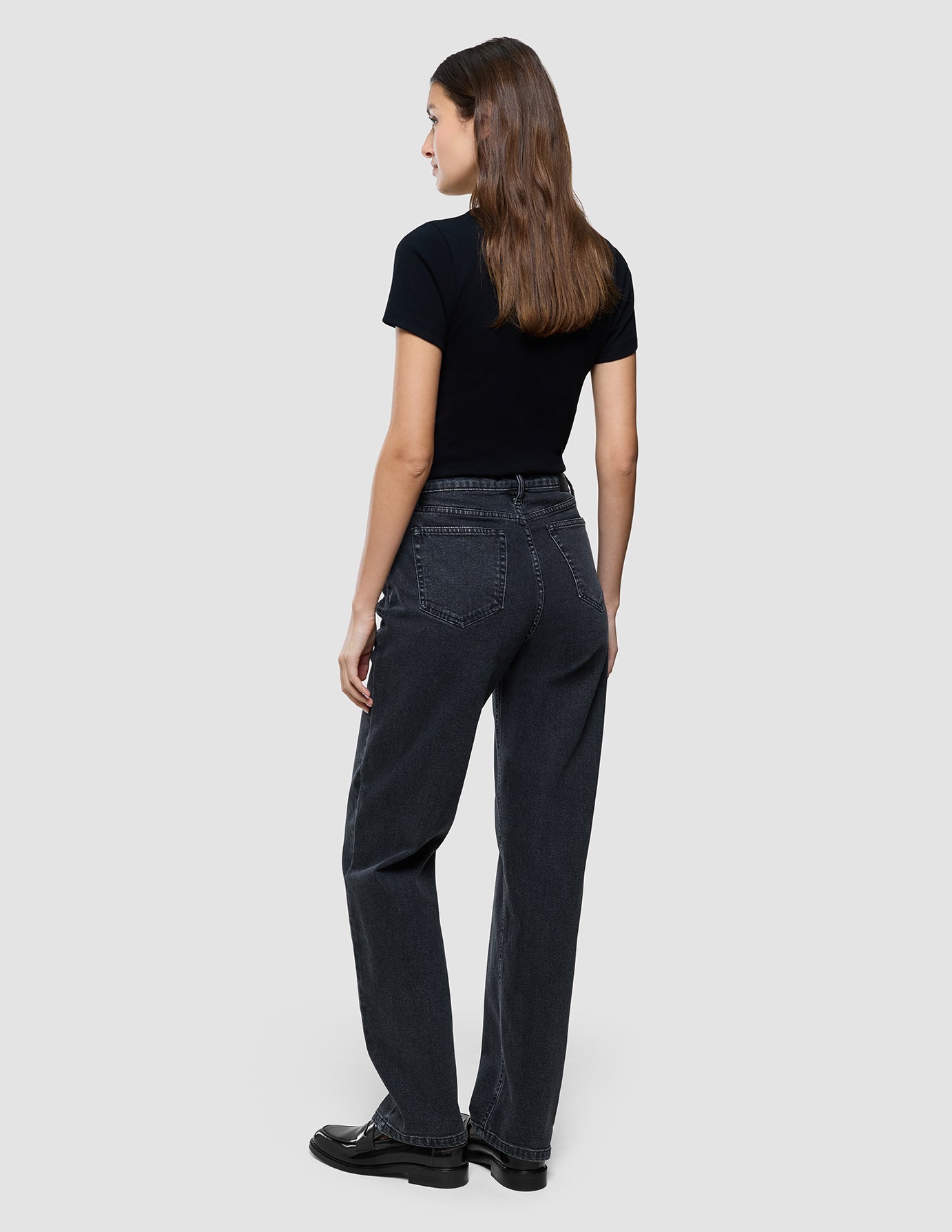 Jeans Straight Washed Black